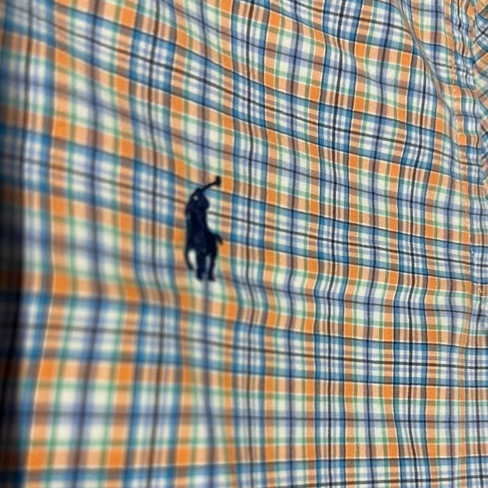 Ralph Lauren Casual Button Down Shirt in Blue and Orange